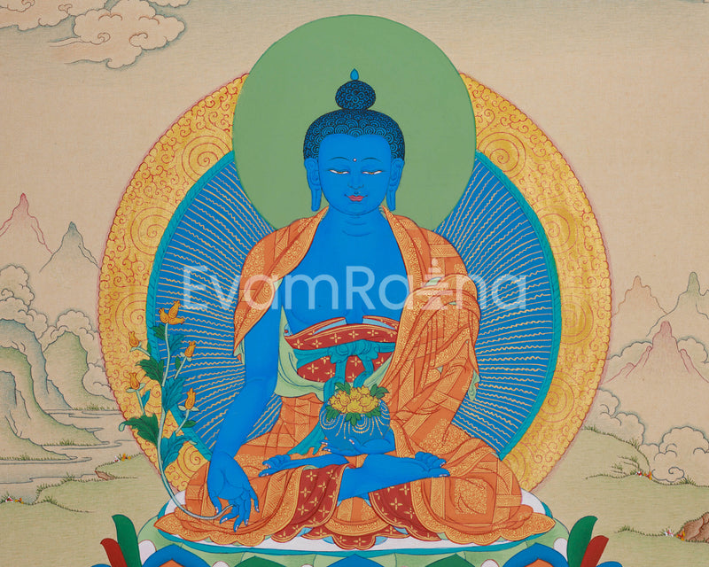 Blue Medicine Buddha Painting | Healing and Enlightenment