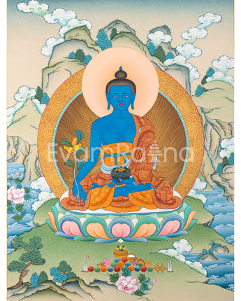Medicine Buddha | Perfect Thangka Print for Meditation
