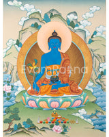 Medicine Buddha | Perfect Thangka Print for Meditation