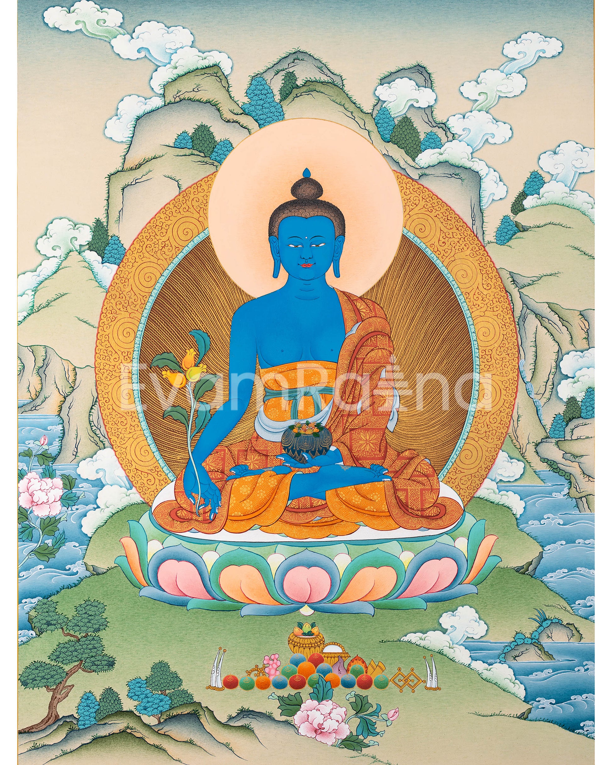 Medicine Buddha | Perfect Thangka Print for Meditation