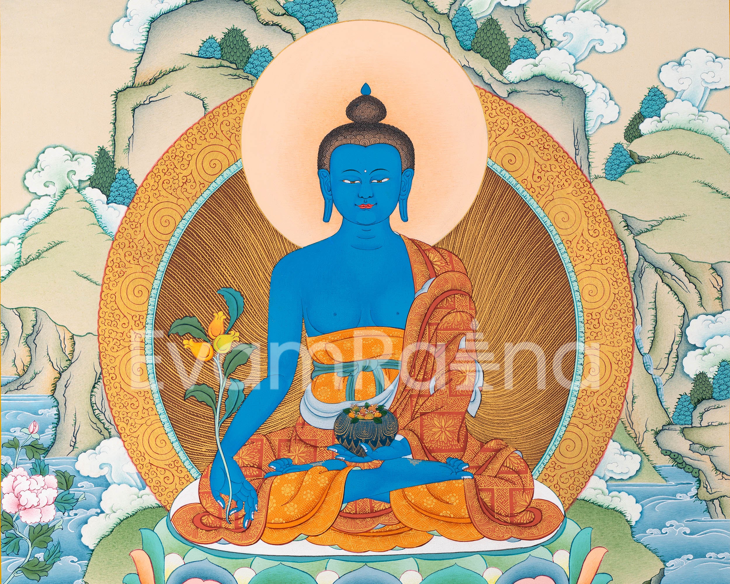 Medicine Buddha | Perfect Thangka Print for Meditation