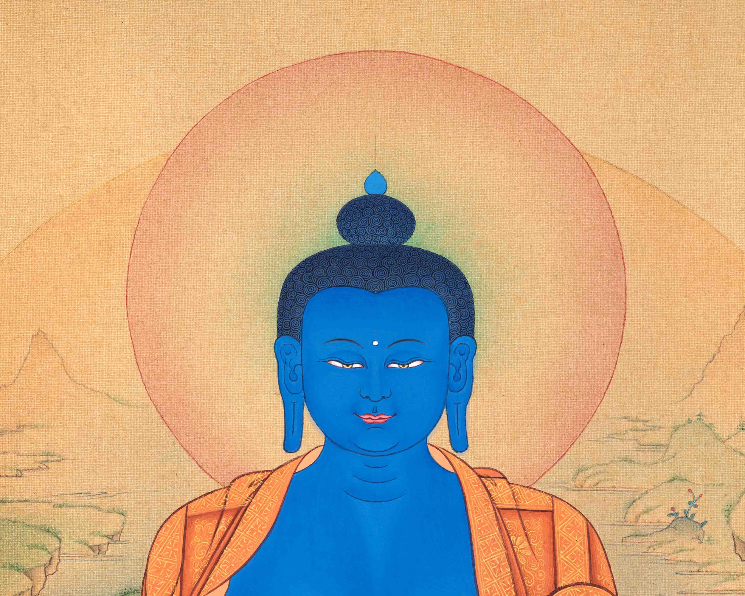 Radiant Medicine Buddha Thangka Print