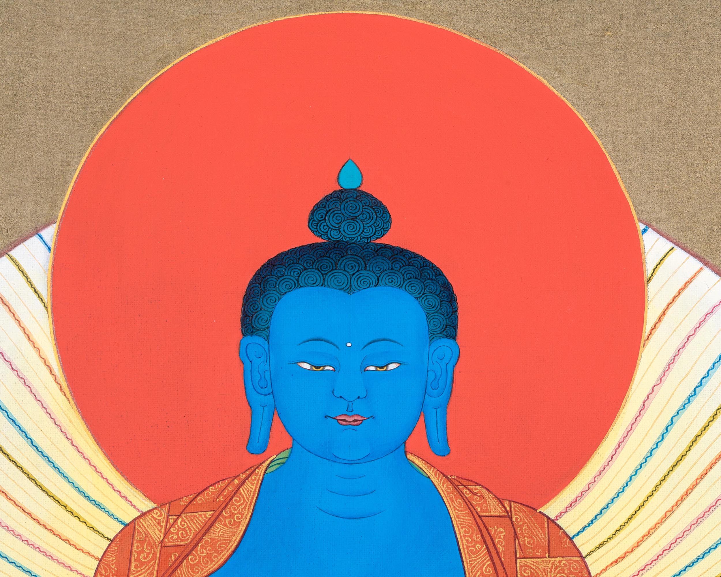 Karma Gadri Thangka Print of Medicine Buddha