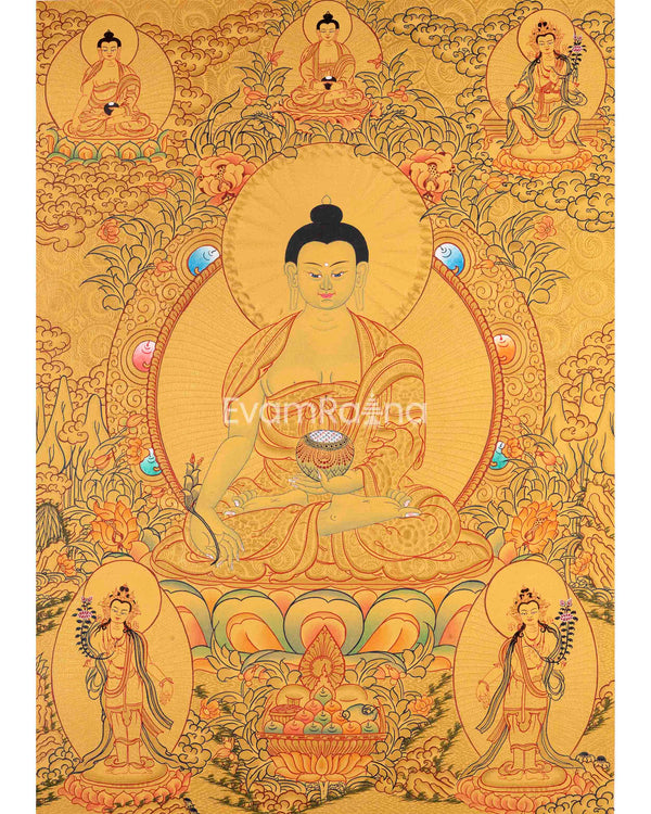 Gold Painted Medicine or Blue Buddha