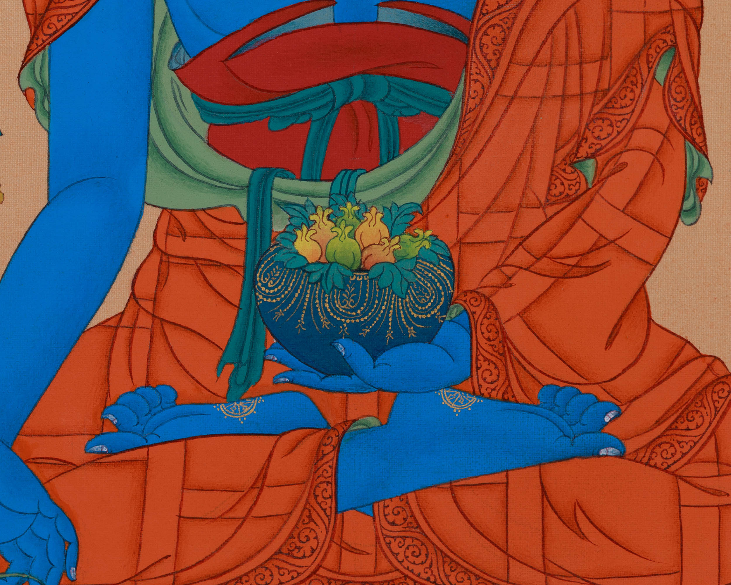 Buddha of Healing, Sangye Menla | Buddha Wall Art for Health and Spiritual Wellness