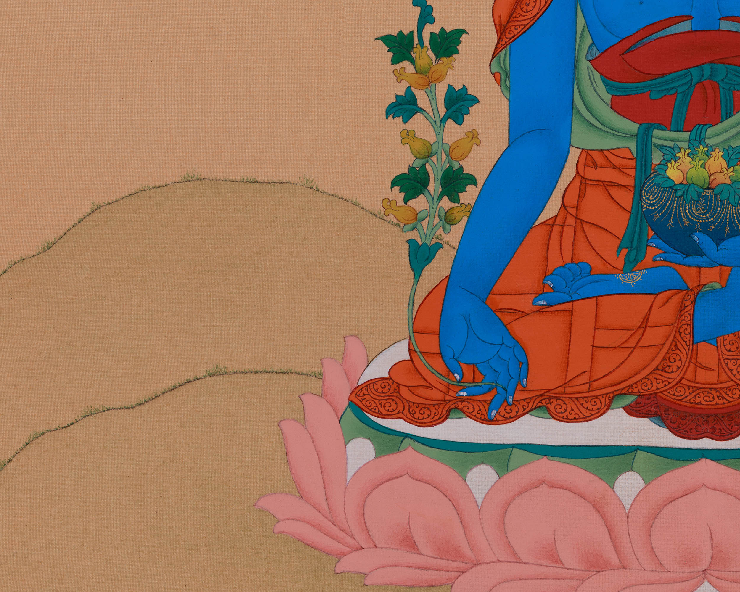 Buddha of Healing, Sangye Menla | Buddha Wall Art for Health and Spiritual Wellness