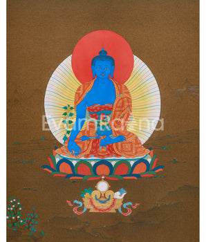Blue Buddha Bhaishajyaguru Thangka 