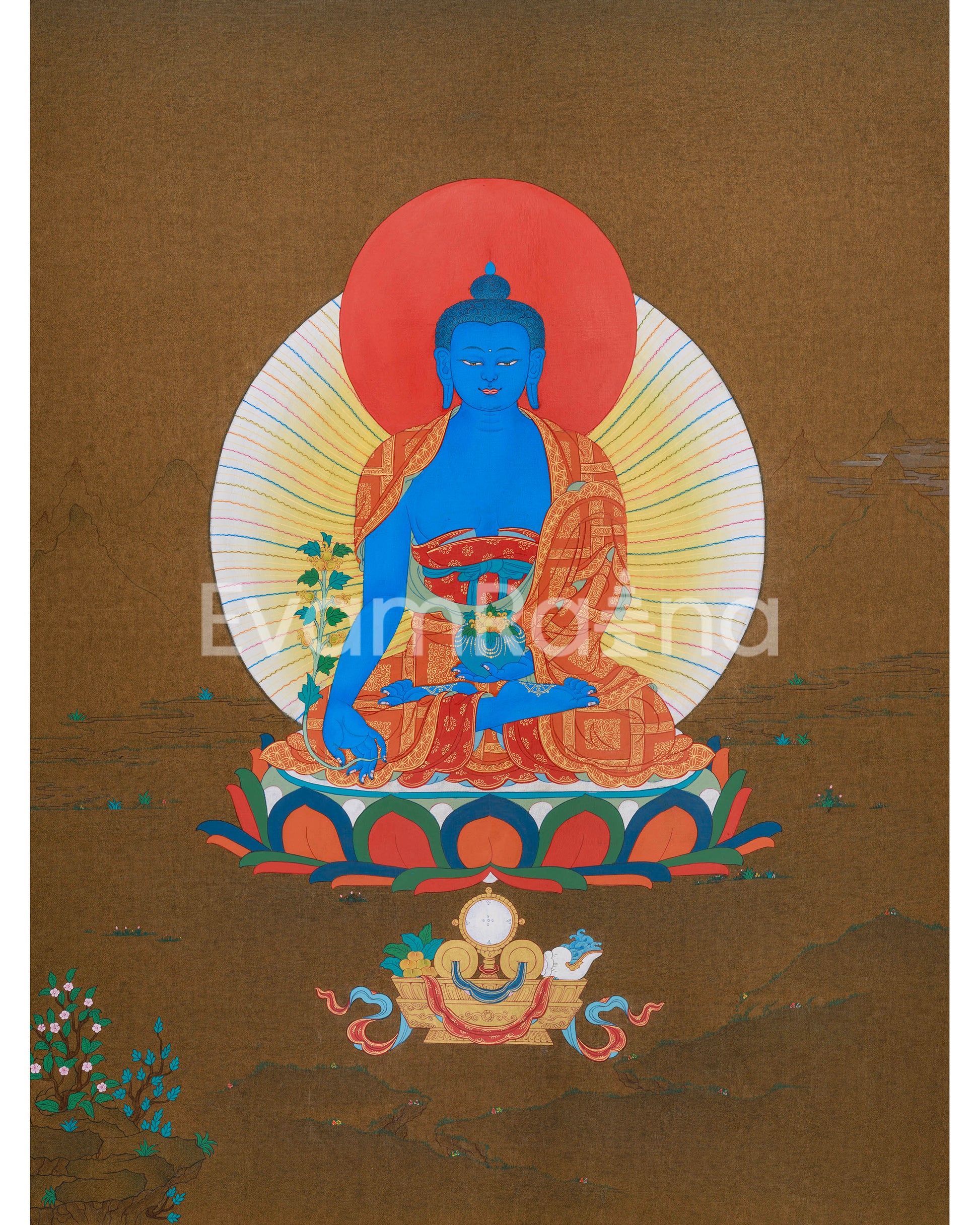Blue Buddha Bhaishajyaguru Thangka 