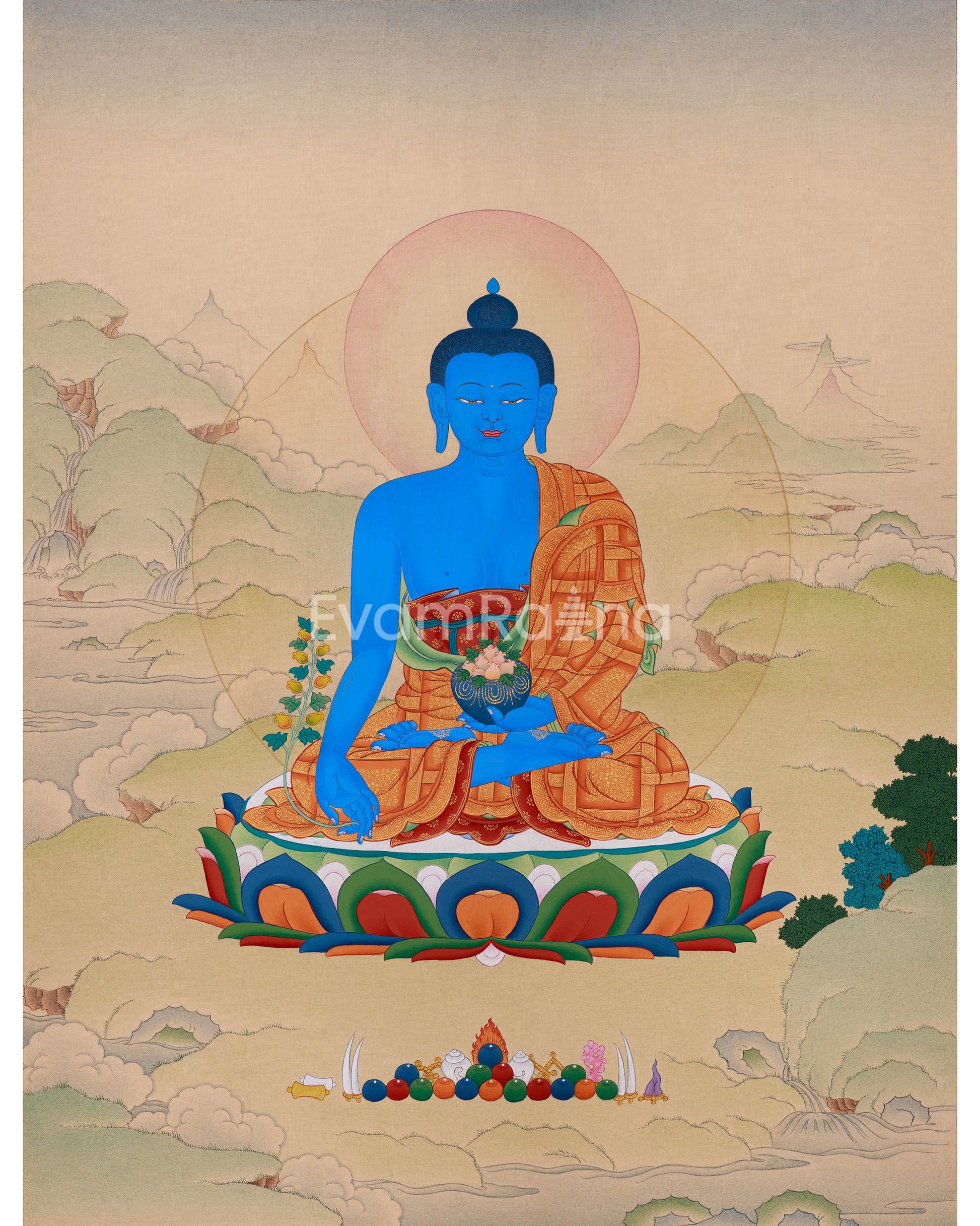 Hand-Painted Bhaisajyaguru Painting