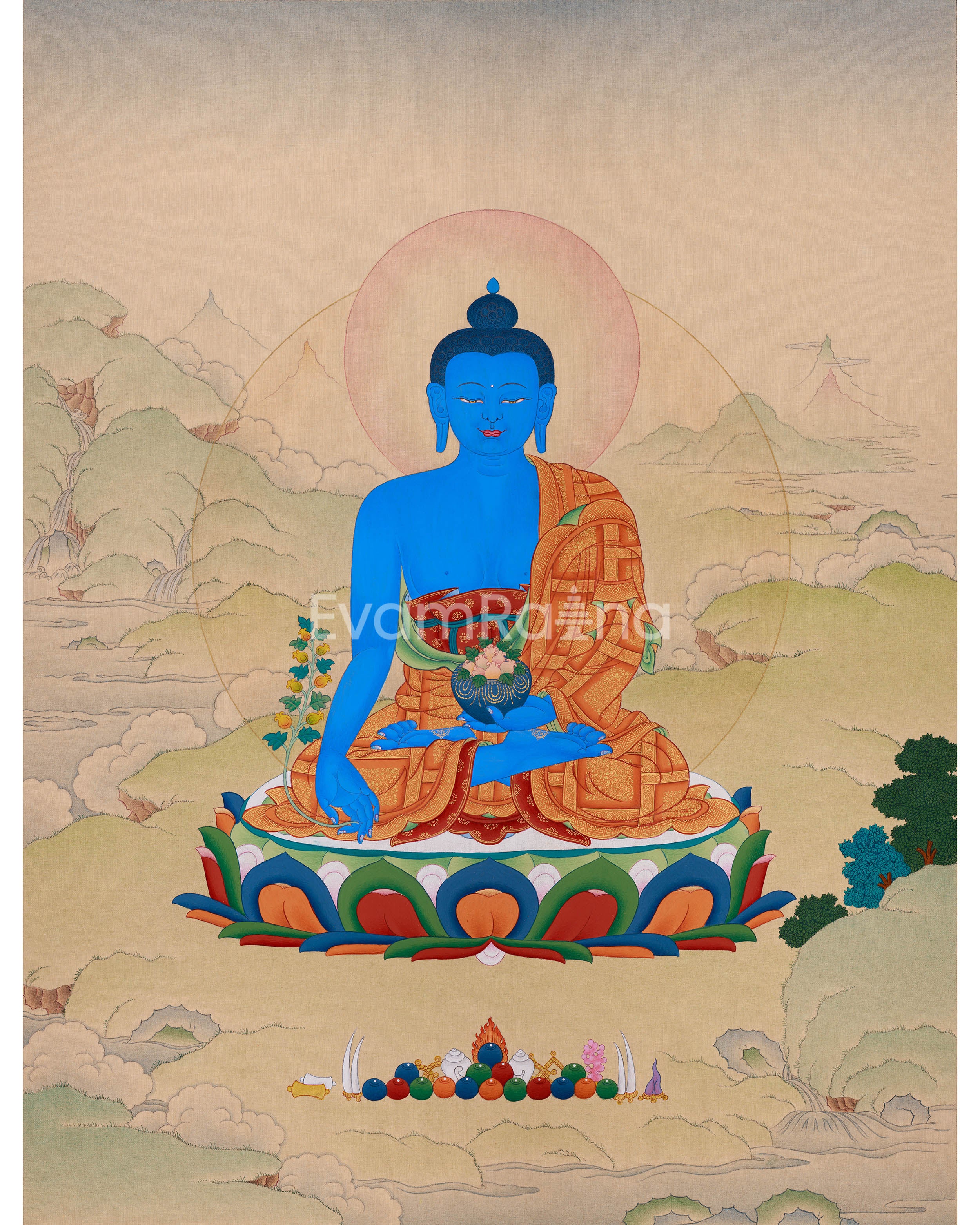 Hand-Painted Bhaisajyaguru Painting