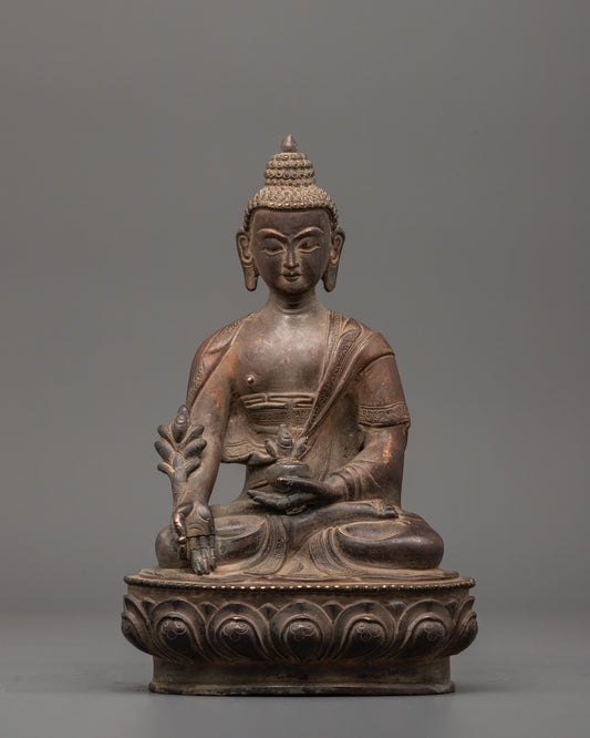 Oxidized Copper Medicine Buddha Statue 