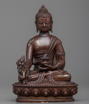 Machine Made Copper Medicine Buddha Statue
