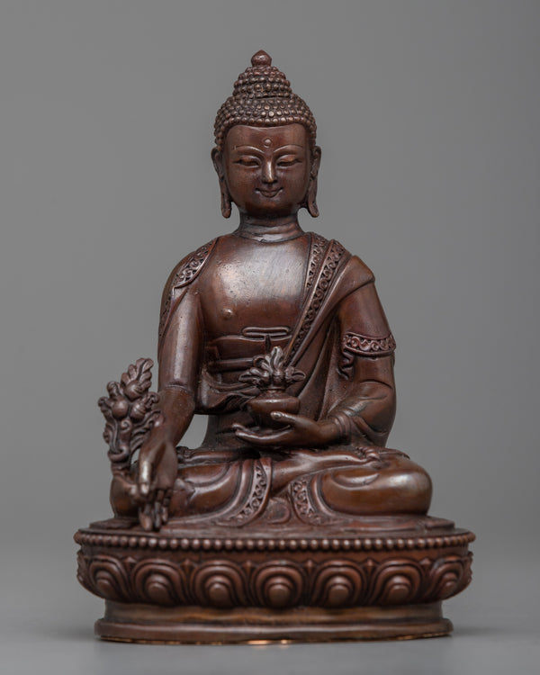 Machine Made Copper Medicine Buddha Statue