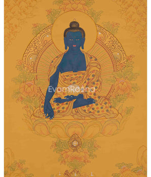 Hand-Painted Tibetan Medicine Buddha