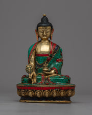 Brass Healing Buddha "Medicine Buddha" Statue