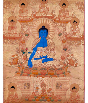 24K Gold Style Medicine Buddha Thangka
