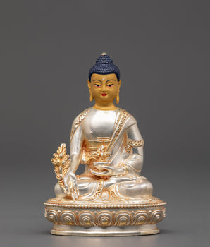 Silver Plated Medicine Buddha | Healing Buddhist Figurine