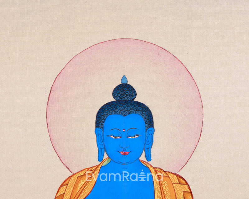 Medicine Buddha: Vibrant Painting of Healing Buddha