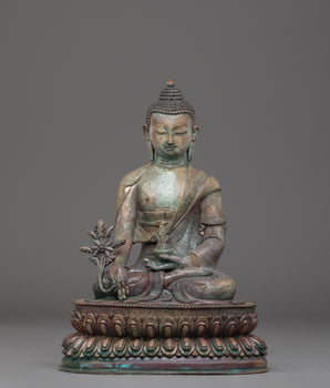 Oxidized Copper Statue of Bhaisajyaguru