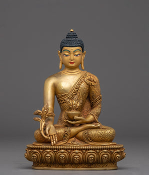 Copper Supreme Healer Medicine Buddha Statue | Powerful Tibetan Sculpture for Wellness