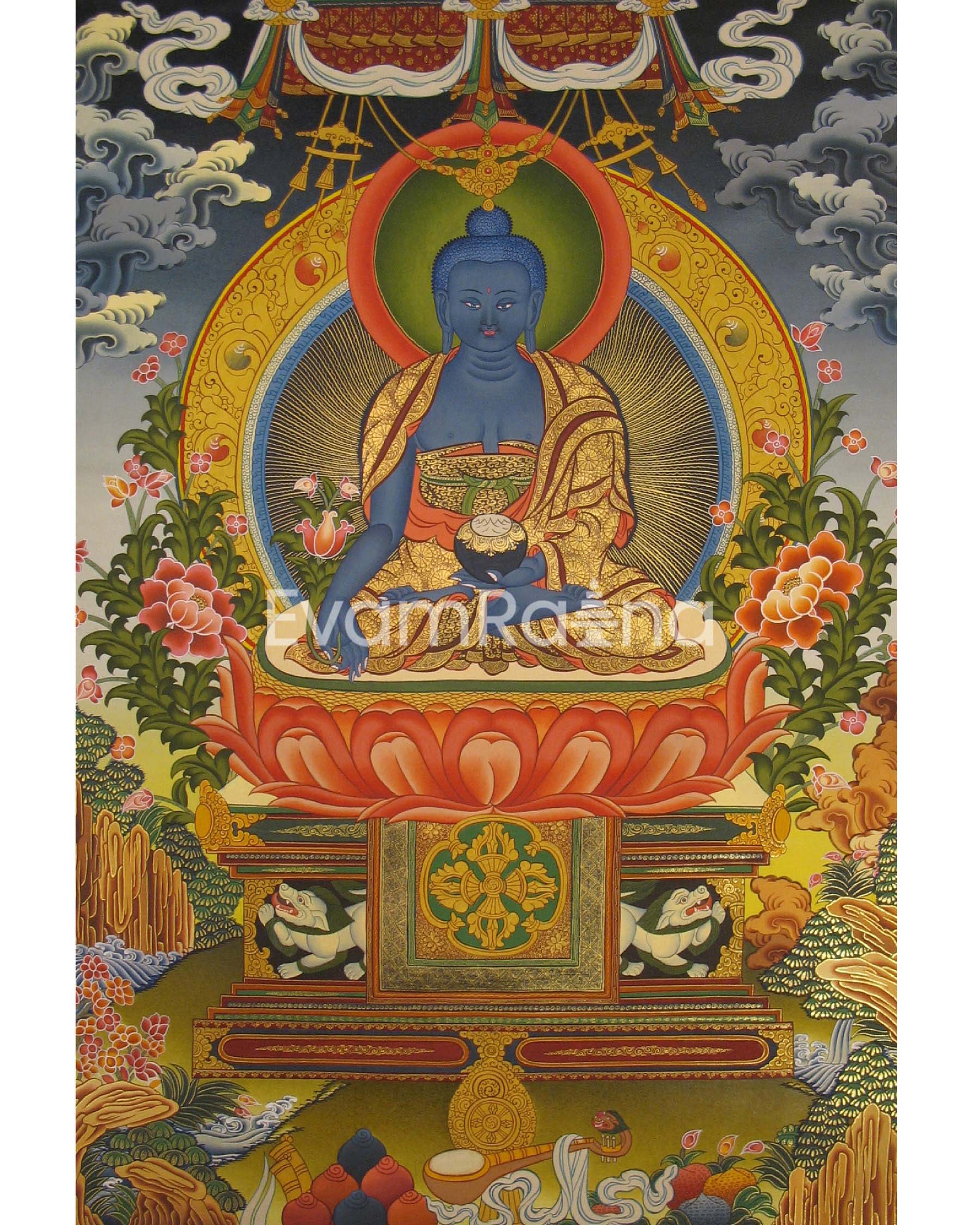 Fine Quality Thangka Of Medicine Buddha