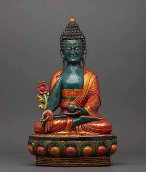 Wooden Medicine Buddha Statue