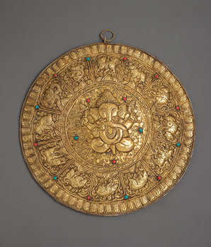 Circular Ganesha wall hanging