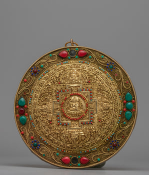 Intricate Copper Mandala Thangka