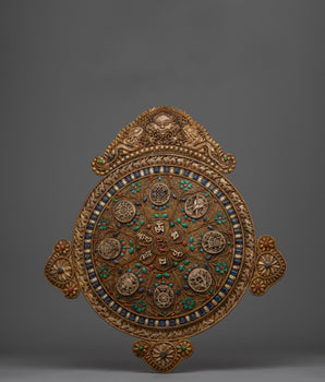 Metal Thangka with Eight Auspicious Symbols 