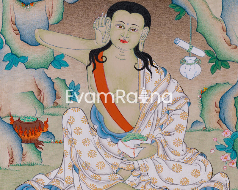 Milarepa - The Yogi Sage Figurine | Traditional Himalayan Buddhist Thangka Art