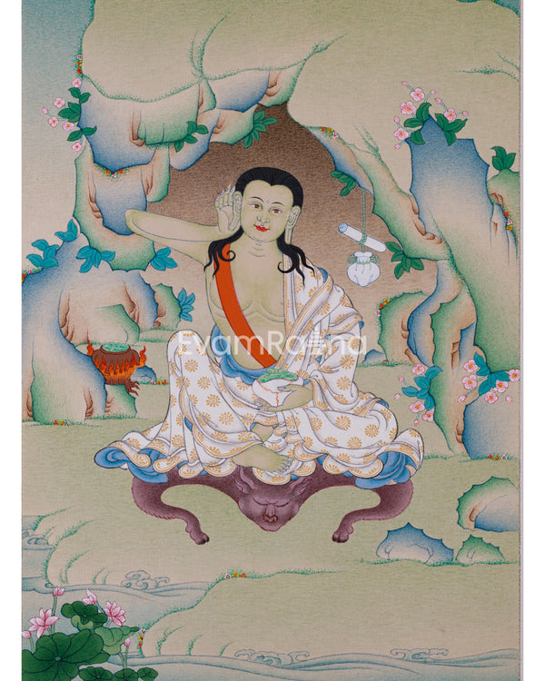 Tibetan Siddha, Jetsun Milarepa Thangka