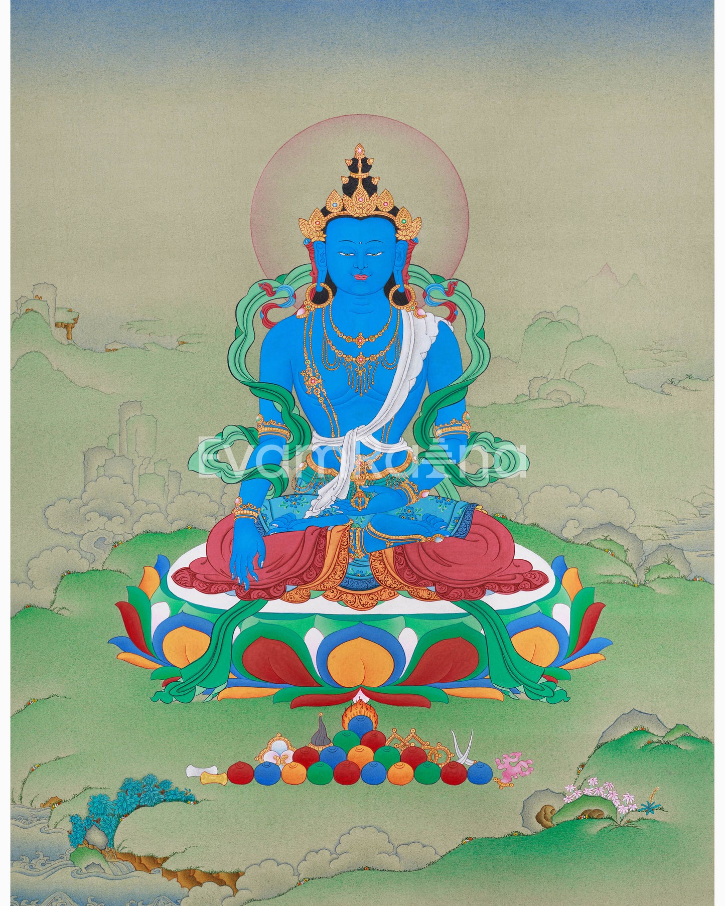 Traditional Buddha Mitrupa Thangka