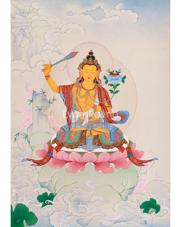 Hand-Painted Manjushri Bodhisattva Thangka