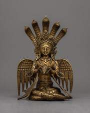 Brass Naga Kanya Statue | Symbol of Serpent Wisdom and Protection