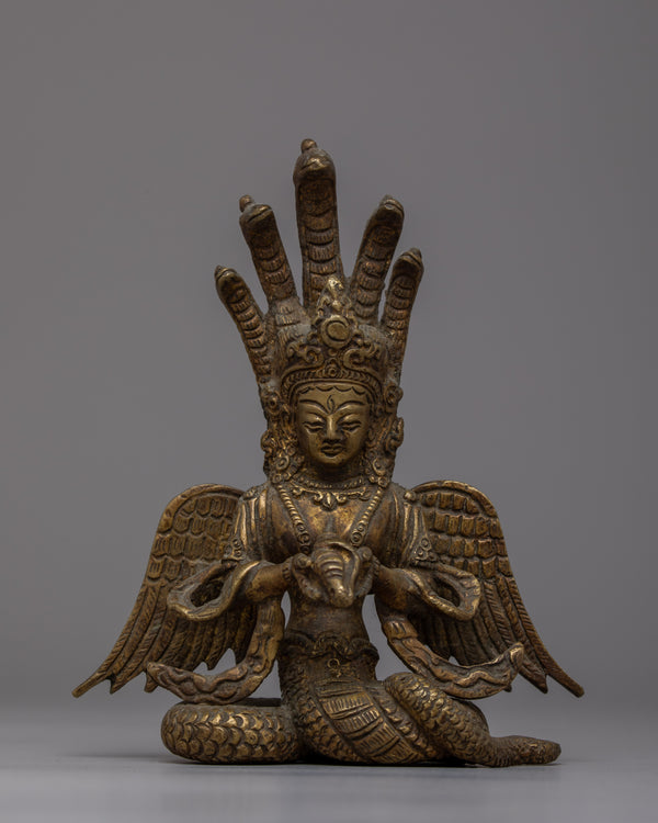 Vintage Naga Kanya Goddess Statue | Embrace Divine Protection and Wealth in Your Home