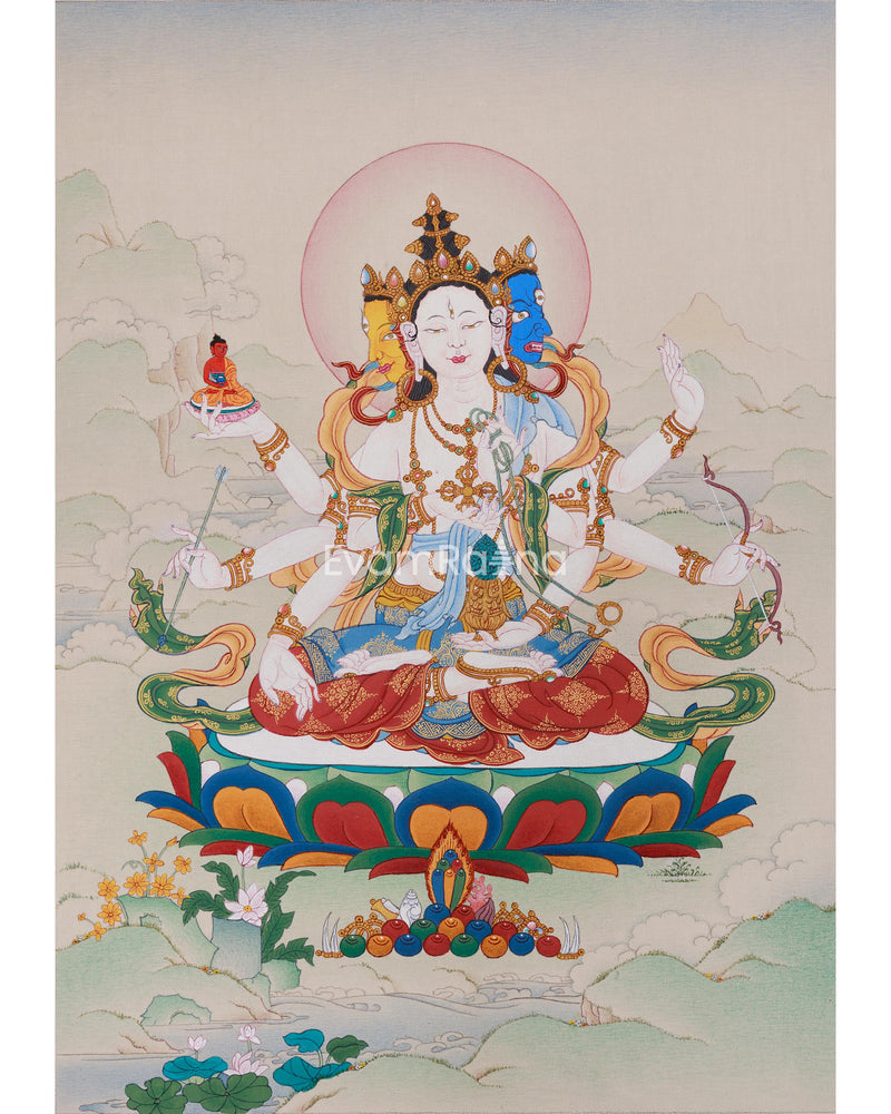 Sacred Thangka painting of Namgyalma