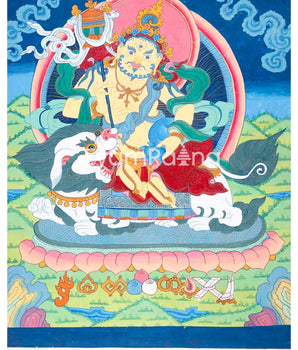 Original Hand-Painted Wealth Deity Namtose Thangka Art | Tibetan Buddhism Art |