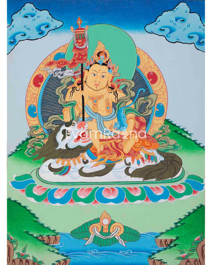 Namtose Thangka Painting | Buddhist Deity of Wealth | Tibetan Wall Hanging