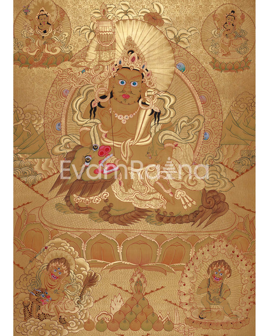 Full Gold Namtose Thangka with Dzambala