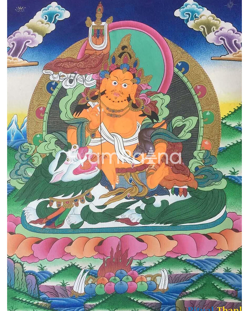 Original Handmade Vairocana Buddha Thangka | Pancha Buddha | Meditation And Yoga |