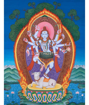 Dancing Divinity: Nataraja Shiva Thangka Print | Lord Shiva | Traditional Gift Ideas