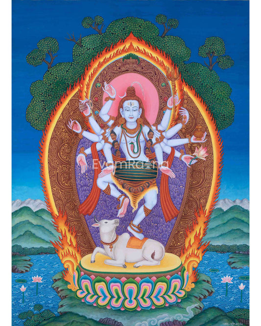 Dancing Divinity: Nataraja Shiva Thangka Print | Lord Shiva | Traditional Gift Ideas