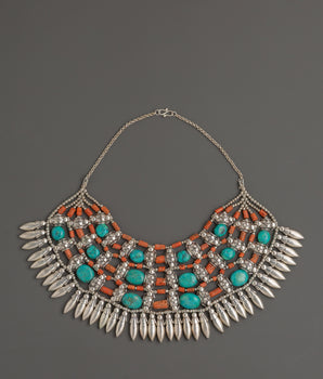 White Metal Tibetan Necklace