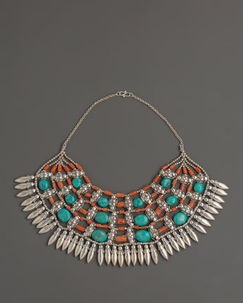 White Metal Tibetan Necklace