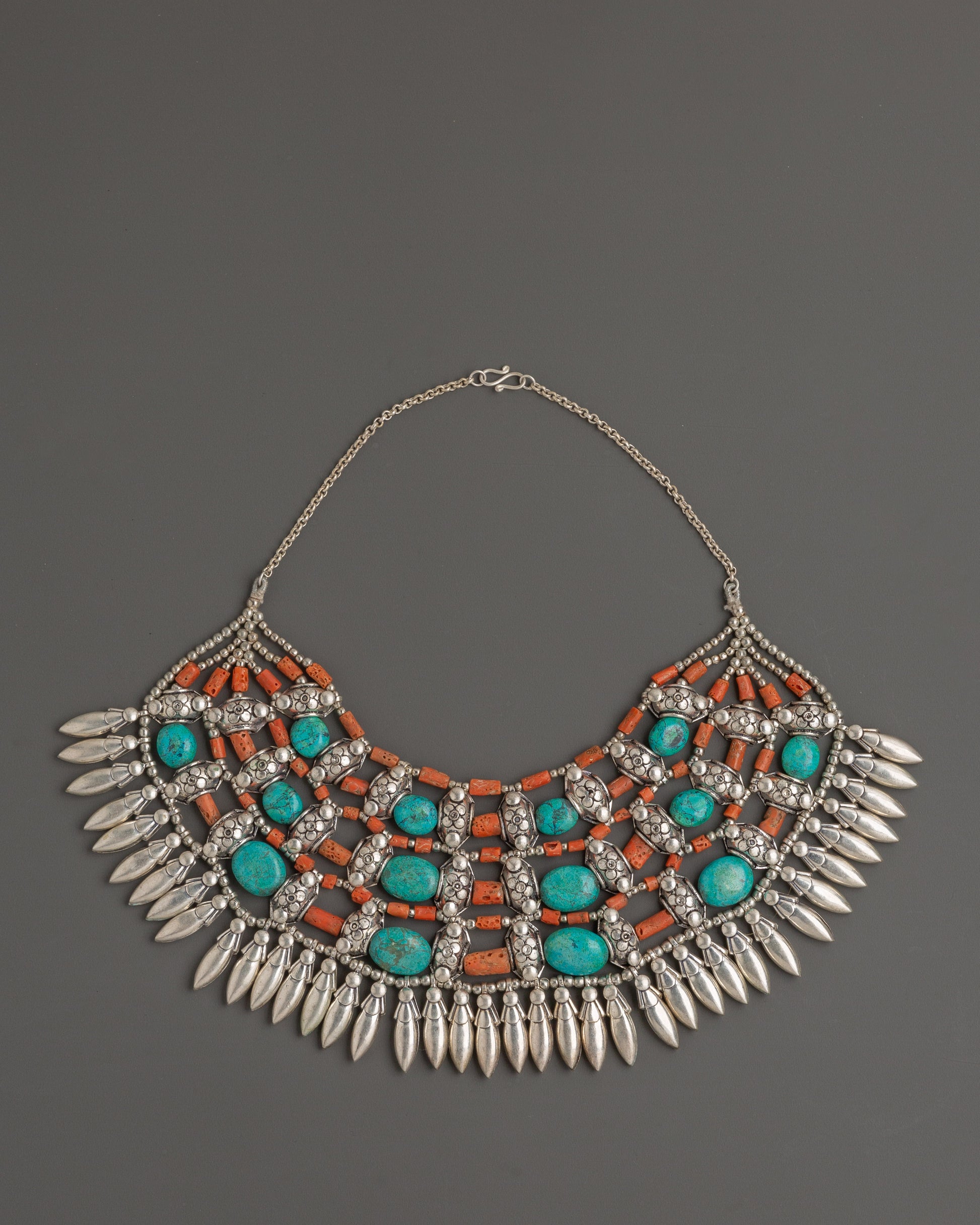 White Metal Tibetan Necklace