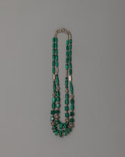 Gemstone and White Metal Combined Necklace