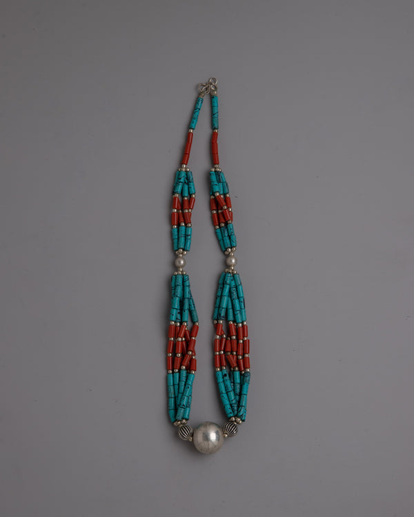 Tibetan Turquoise Jewelry Necklace 