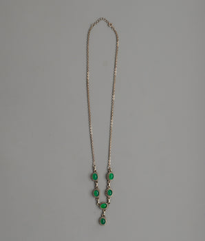 Sterling Silver Green Onyx Necklace