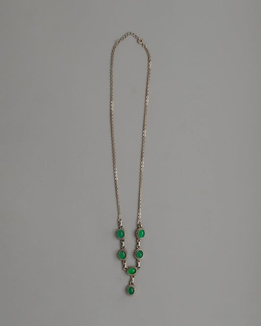 Sterling Silver Green Onyx Necklace