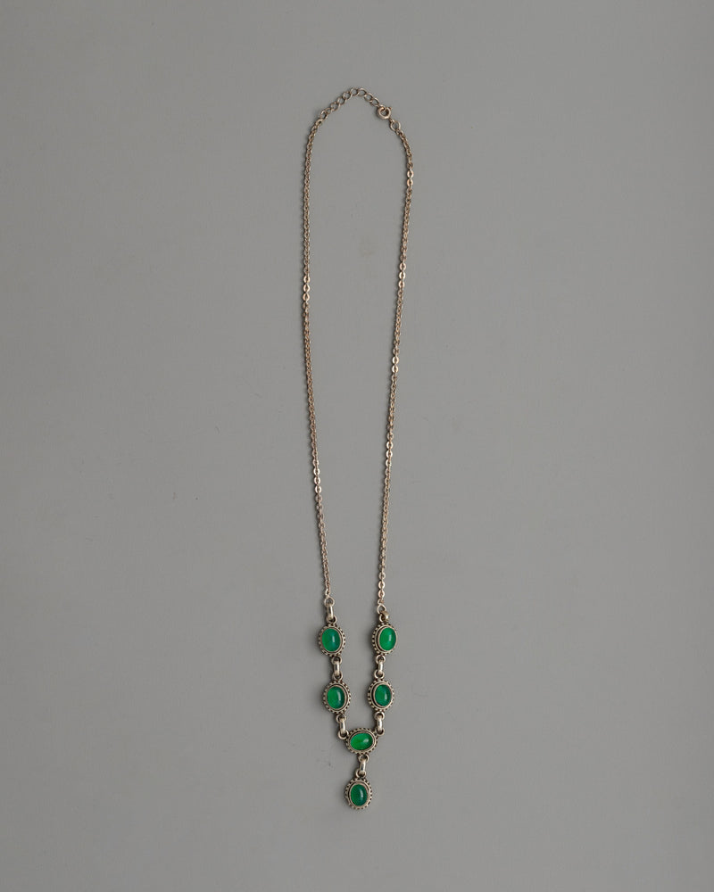 Sterling Silver Green Onyx Necklace